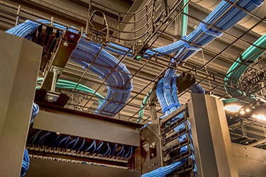 Cable Trays in a Data Center with Cat 5 and Optic Fiber Cables
